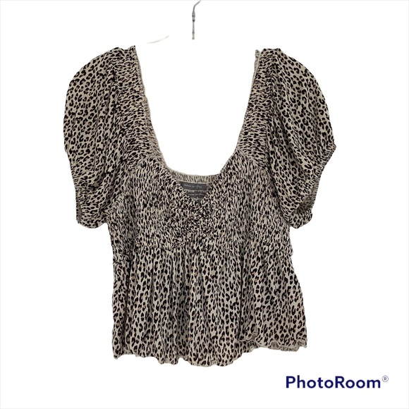 Urban Outfitters Tops - urban outfitters womens animal print crop peplum top size Large